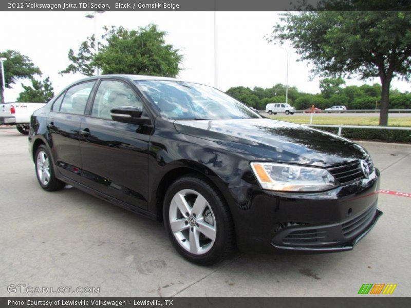 Black / Cornsilk Beige 2012 Volkswagen Jetta TDI Sedan