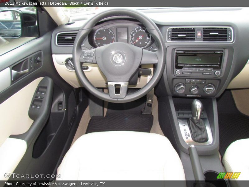 Black / Cornsilk Beige 2012 Volkswagen Jetta TDI Sedan