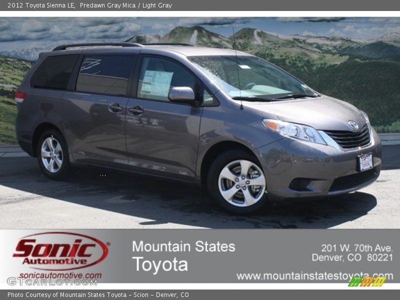 Predawn Gray Mica / Light Gray 2012 Toyota Sienna LE
