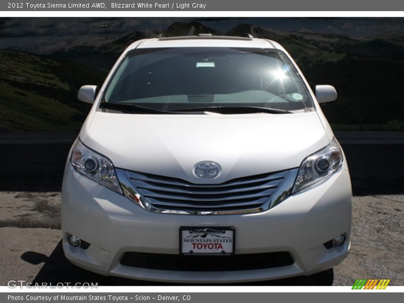 Blizzard White Pearl / Light Gray 2012 Toyota Sienna Limited AWD