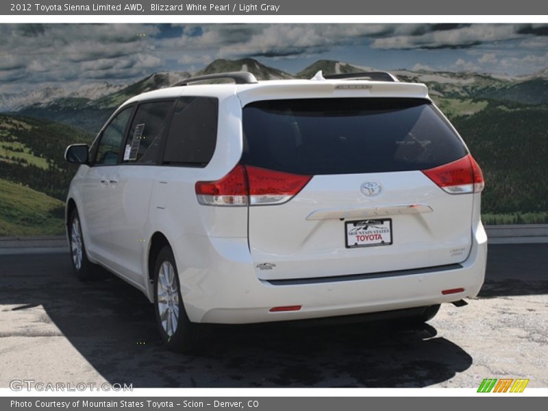 Blizzard White Pearl / Light Gray 2012 Toyota Sienna Limited AWD