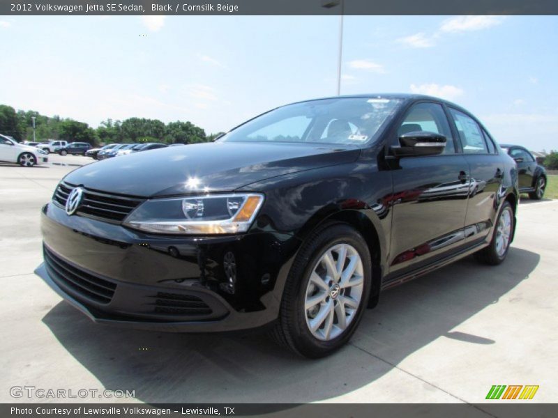 Black / Cornsilk Beige 2012 Volkswagen Jetta SE Sedan