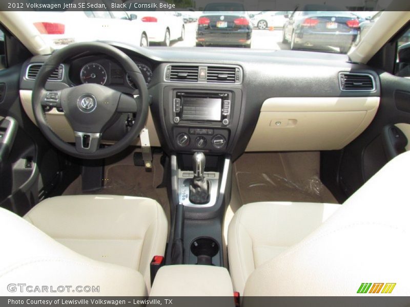 Black / Cornsilk Beige 2012 Volkswagen Jetta SE Sedan