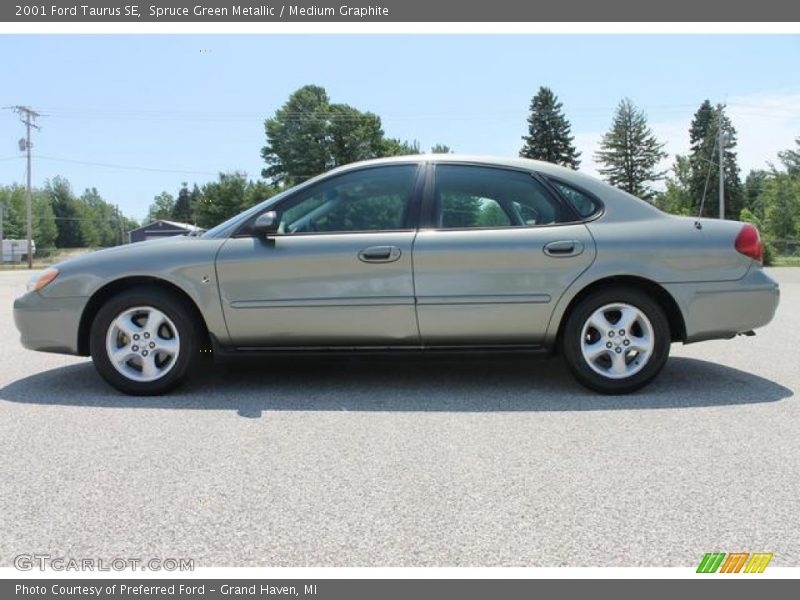 Spruce Green Metallic / Medium Graphite 2001 Ford Taurus SE