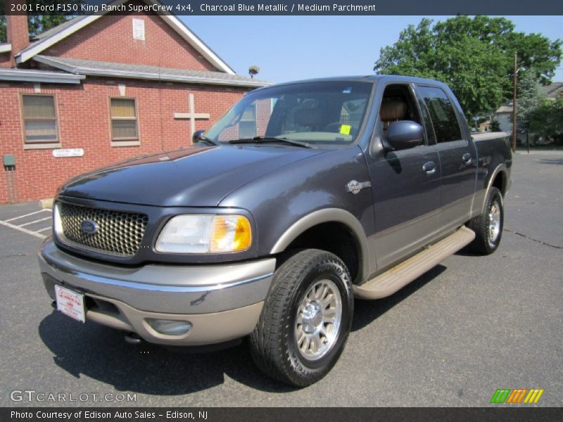 Charcoal Blue Metallic / Medium Parchment 2001 Ford F150 King Ranch SuperCrew 4x4