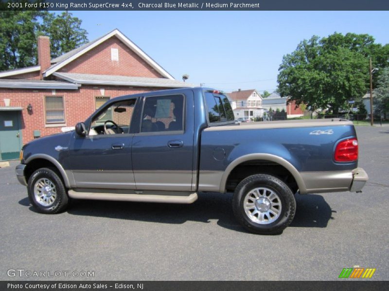 Charcoal Blue Metallic / Medium Parchment 2001 Ford F150 King Ranch SuperCrew 4x4