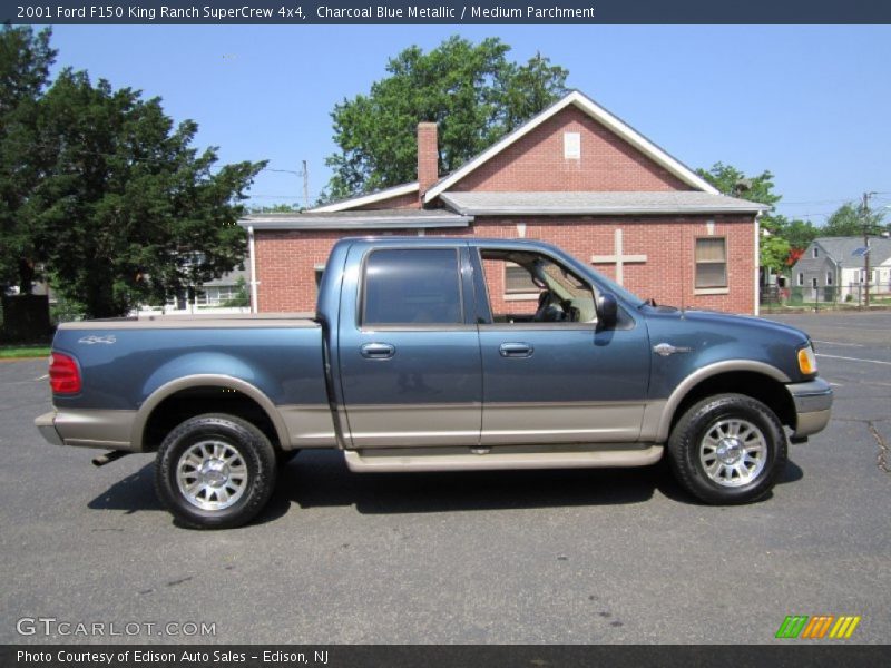 Charcoal Blue Metallic / Medium Parchment 2001 Ford F150 King Ranch SuperCrew 4x4