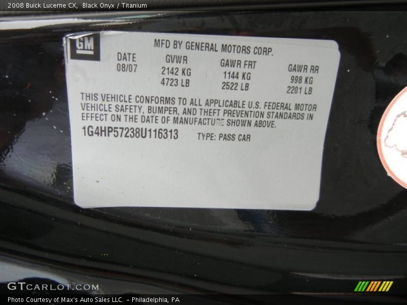 Black Onyx / Titanium 2008 Buick Lucerne CX