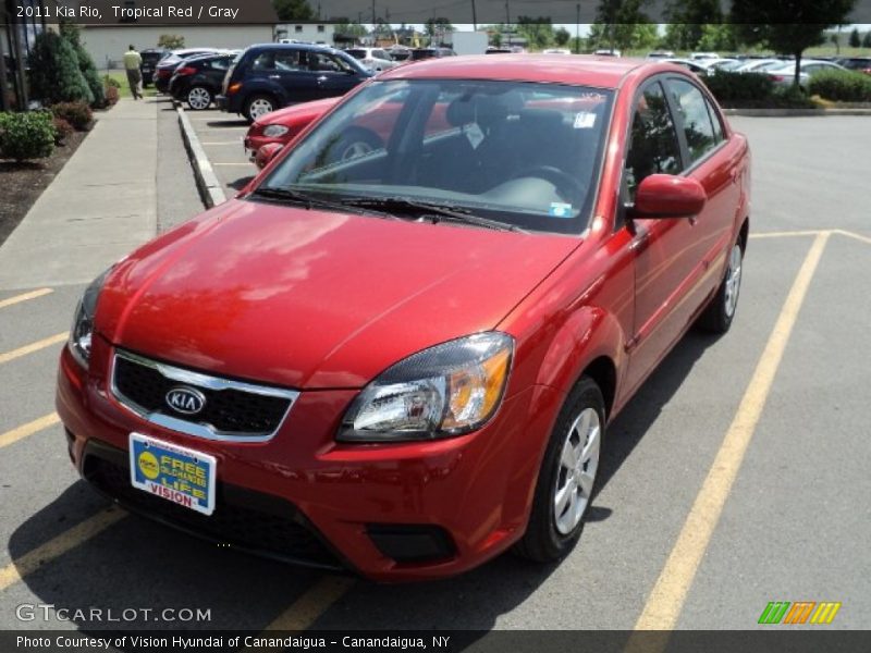 Tropical Red / Gray 2011 Kia Rio