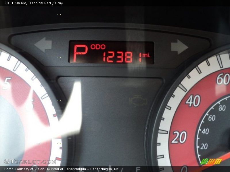 Tropical Red / Gray 2011 Kia Rio