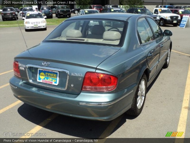 Celadon Green / Black 2005 Hyundai Sonata LX V6
