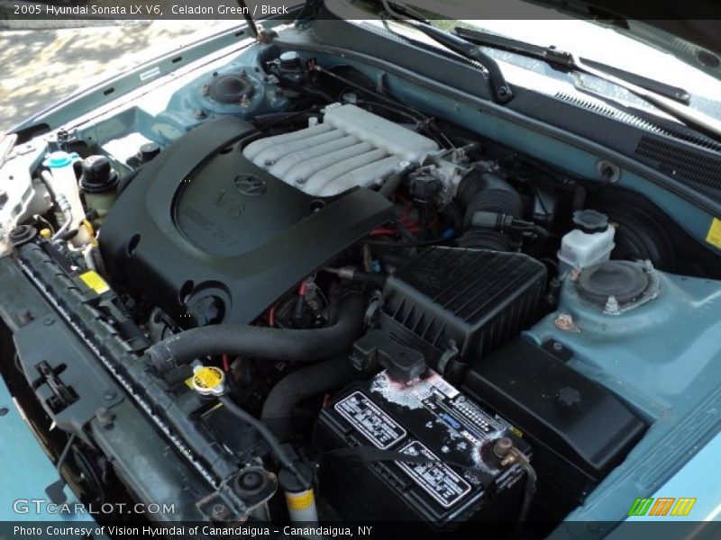 Celadon Green / Black 2005 Hyundai Sonata LX V6