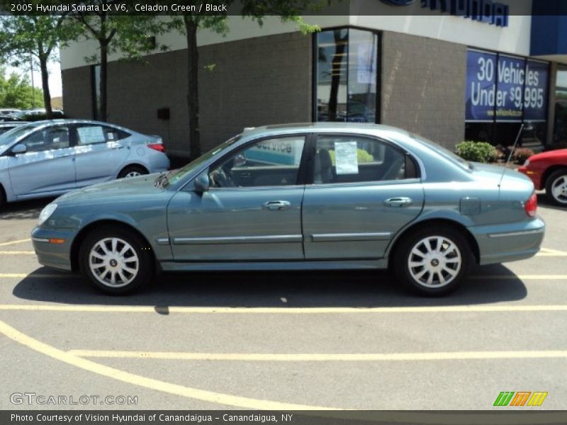 Celadon Green / Black 2005 Hyundai Sonata LX V6