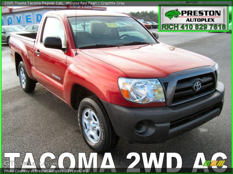 Impulse Red Pearl / Graphite Gray 2005 Toyota Tacoma Regular Cab