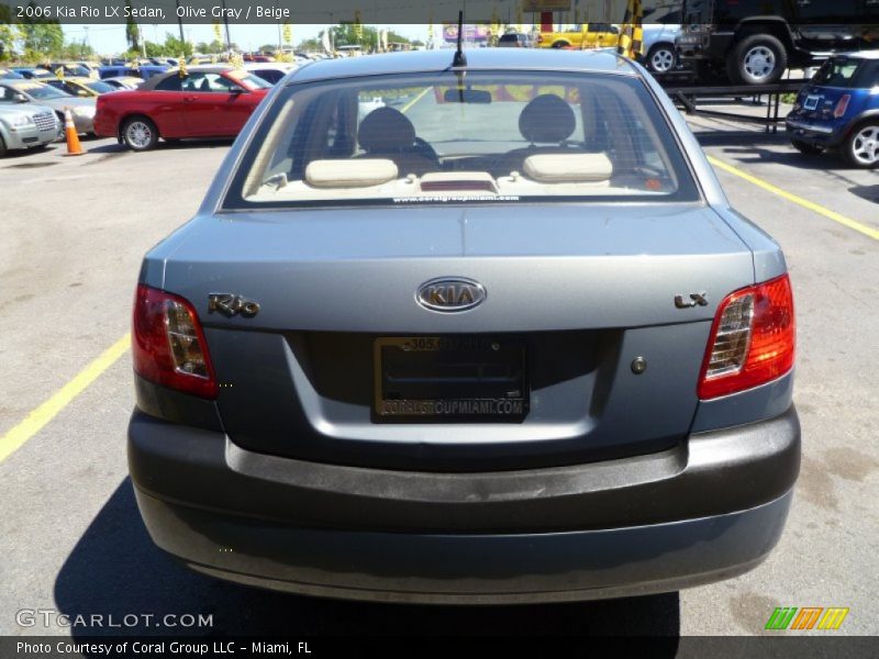 Olive Gray / Beige 2006 Kia Rio LX Sedan