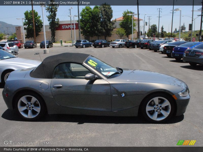 Stratus Grey Metallic / Beige 2007 BMW Z4 3.0i Roadster