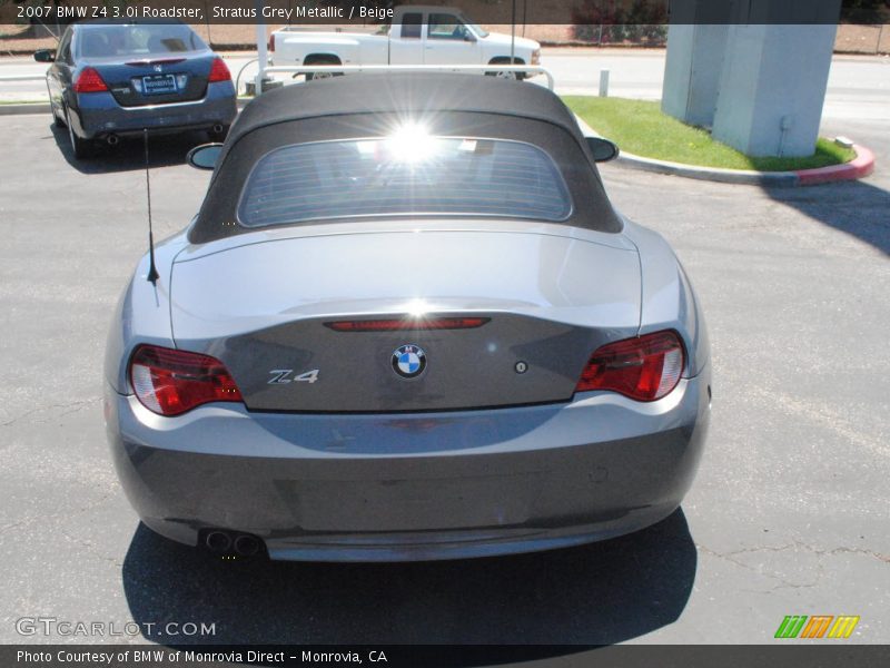 Stratus Grey Metallic / Beige 2007 BMW Z4 3.0i Roadster
