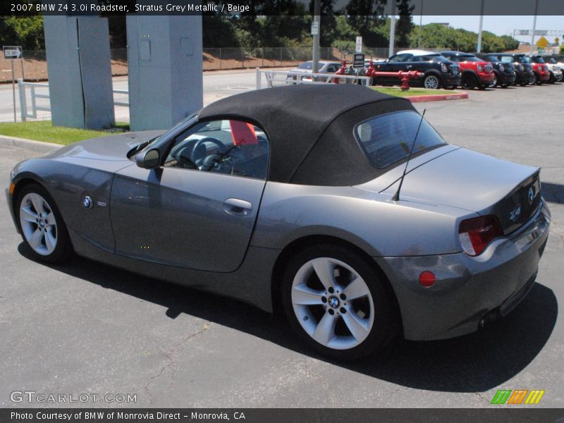 Stratus Grey Metallic / Beige 2007 BMW Z4 3.0i Roadster