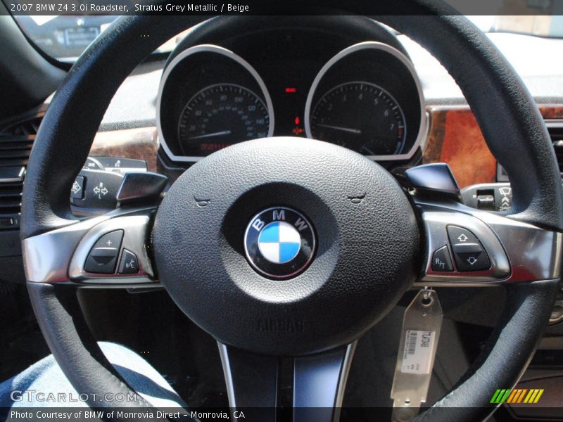 Stratus Grey Metallic / Beige 2007 BMW Z4 3.0i Roadster
