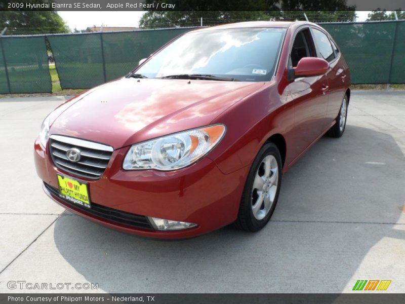 Apple Red Pearl / Gray 2009 Hyundai Elantra SE Sedan