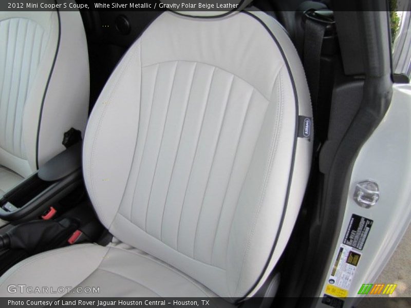 White Silver Metallic / Gravity Polar Beige Leather 2012 Mini Cooper S Coupe