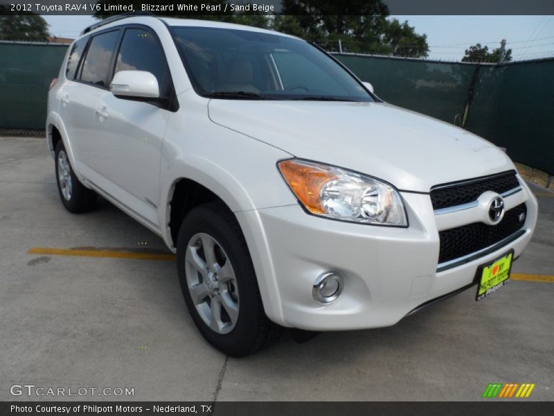 Blizzard White Pearl / Sand Beige 2012 Toyota RAV4 V6 Limited