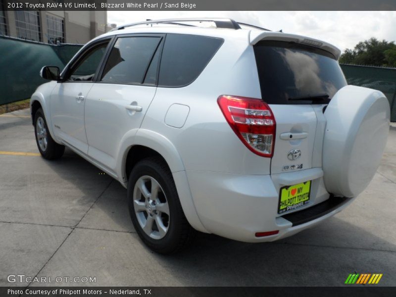 Blizzard White Pearl / Sand Beige 2012 Toyota RAV4 V6 Limited