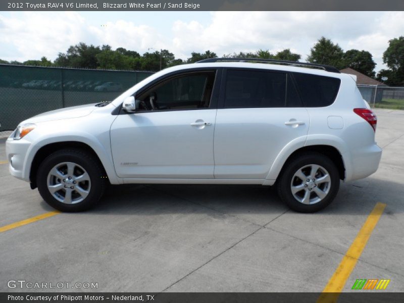 Blizzard White Pearl / Sand Beige 2012 Toyota RAV4 V6 Limited