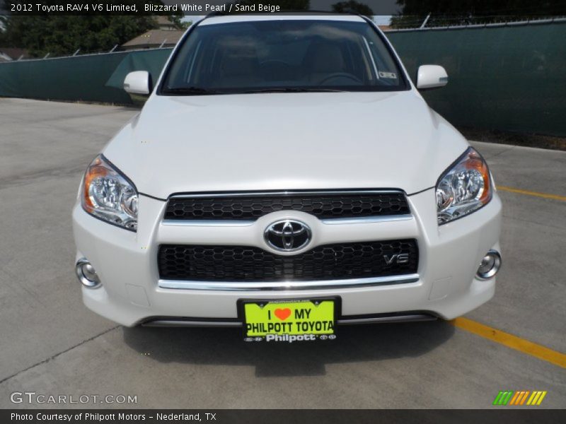 Blizzard White Pearl / Sand Beige 2012 Toyota RAV4 V6 Limited