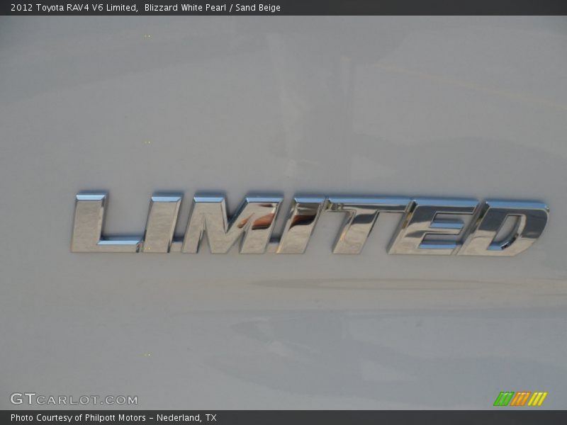 Blizzard White Pearl / Sand Beige 2012 Toyota RAV4 V6 Limited