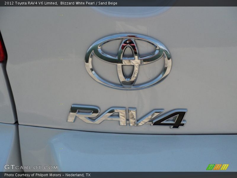 Blizzard White Pearl / Sand Beige 2012 Toyota RAV4 V6 Limited