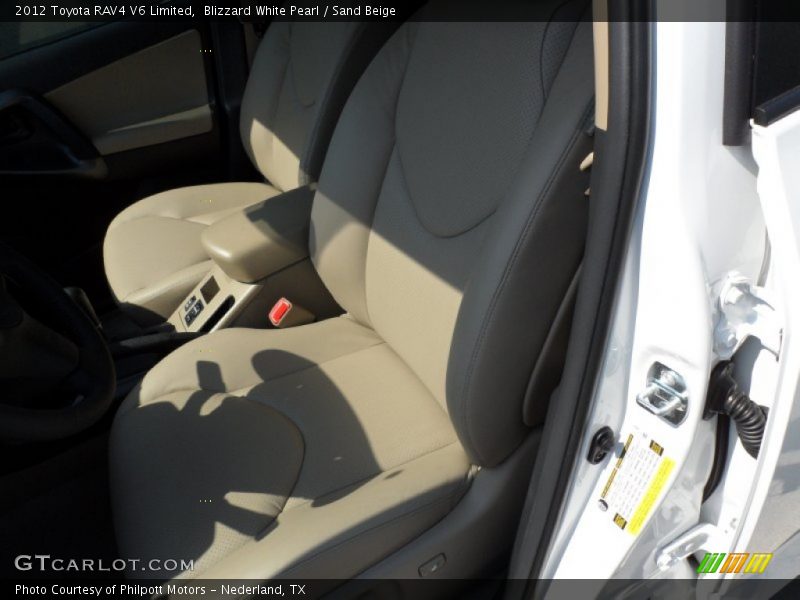 Blizzard White Pearl / Sand Beige 2012 Toyota RAV4 V6 Limited