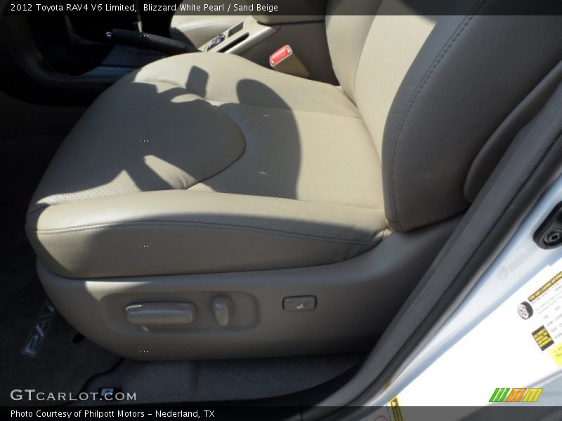 Blizzard White Pearl / Sand Beige 2012 Toyota RAV4 V6 Limited