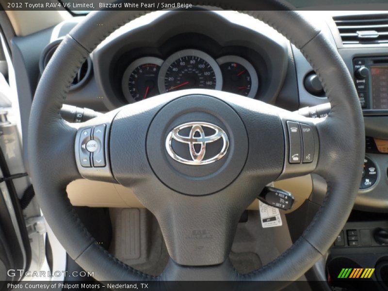 Blizzard White Pearl / Sand Beige 2012 Toyota RAV4 V6 Limited