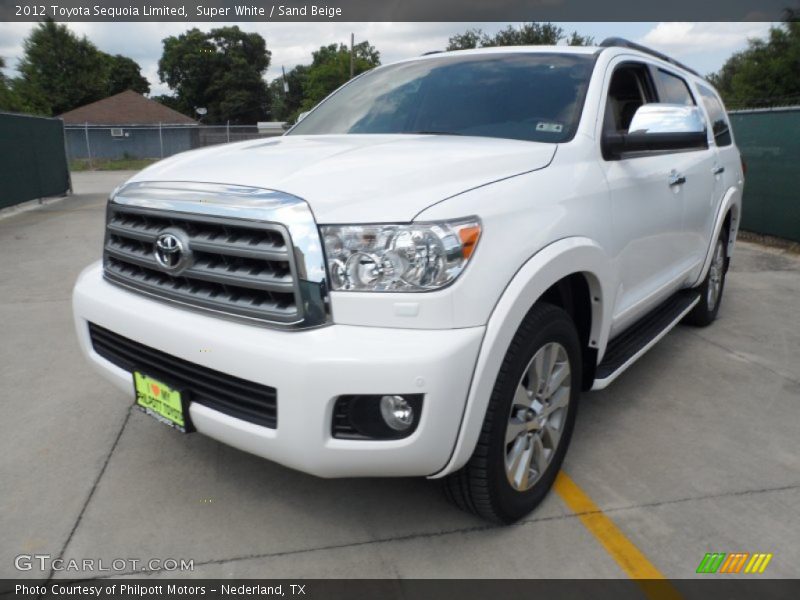 Super White / Sand Beige 2012 Toyota Sequoia Limited