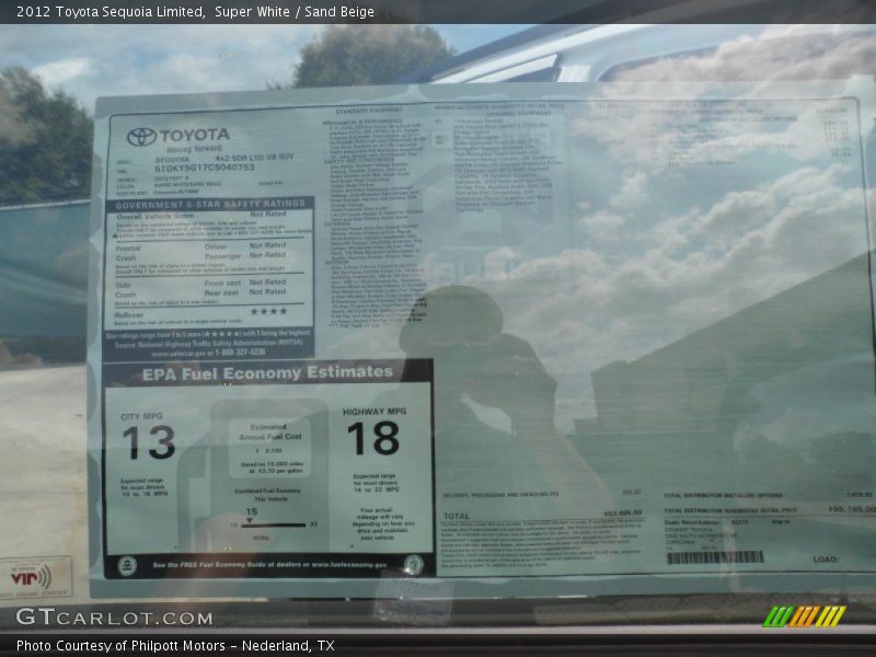  2012 Sequoia Limited Window Sticker