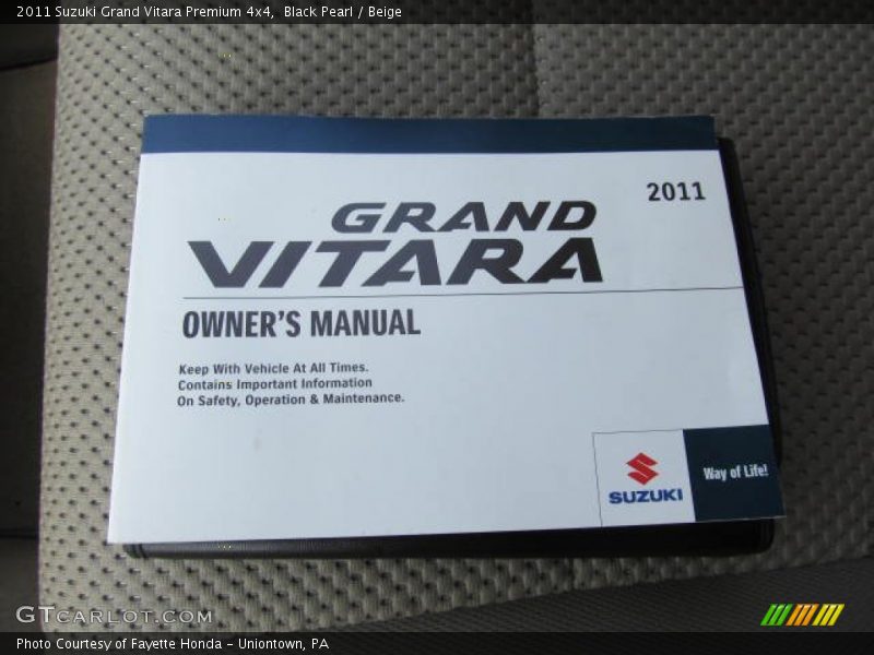 Black Pearl / Beige 2011 Suzuki Grand Vitara Premium 4x4