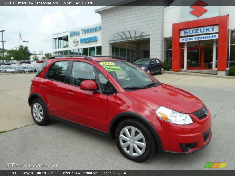 Vivid Red / Black 2010 Suzuki SX4 Crossover AWD