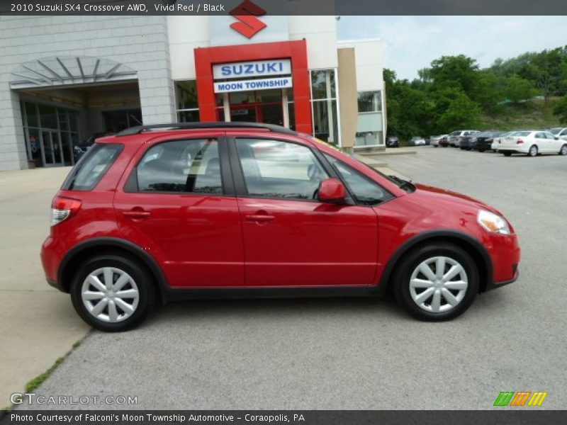 Vivid Red / Black 2010 Suzuki SX4 Crossover AWD