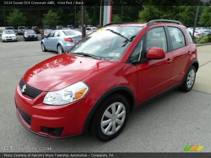 Vivid Red / Black 2010 Suzuki SX4 Crossover AWD