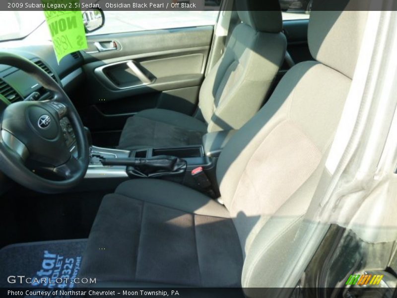 Obsidian Black Pearl / Off Black 2009 Subaru Legacy 2.5i Sedan