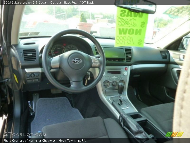 Obsidian Black Pearl / Off Black 2009 Subaru Legacy 2.5i Sedan