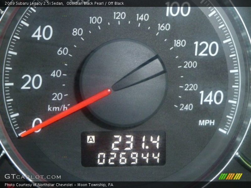 Obsidian Black Pearl / Off Black 2009 Subaru Legacy 2.5i Sedan