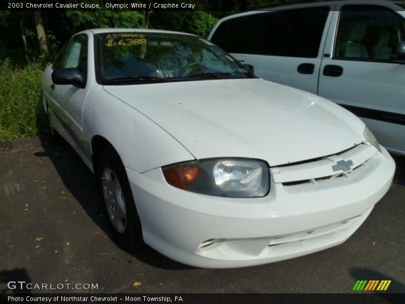 Olympic White / Graphite Gray 2003 Chevrolet Cavalier Coupe