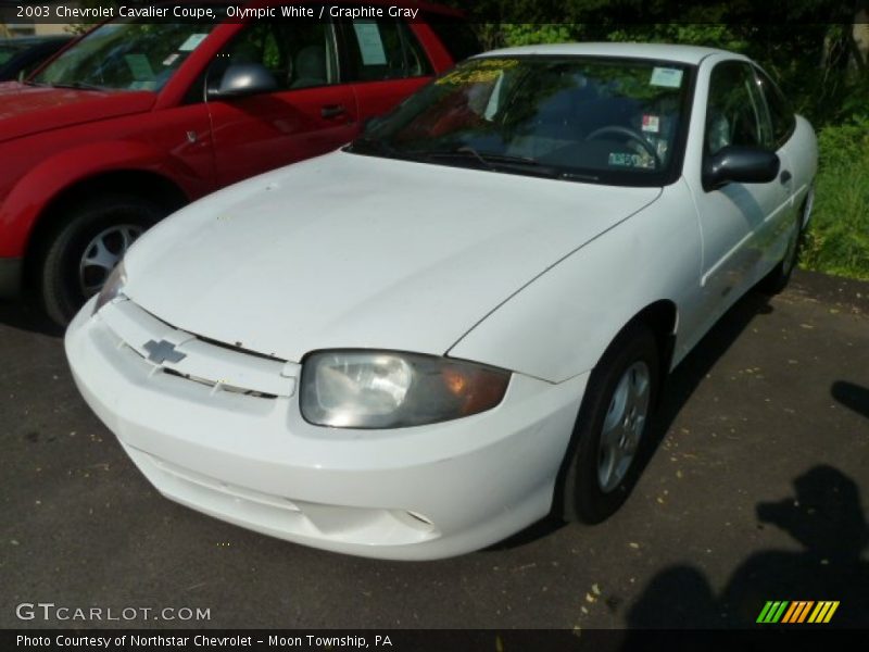 Olympic White / Graphite Gray 2003 Chevrolet Cavalier Coupe