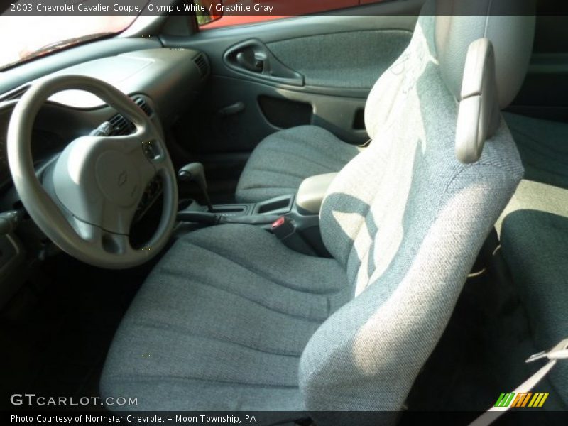 Olympic White / Graphite Gray 2003 Chevrolet Cavalier Coupe