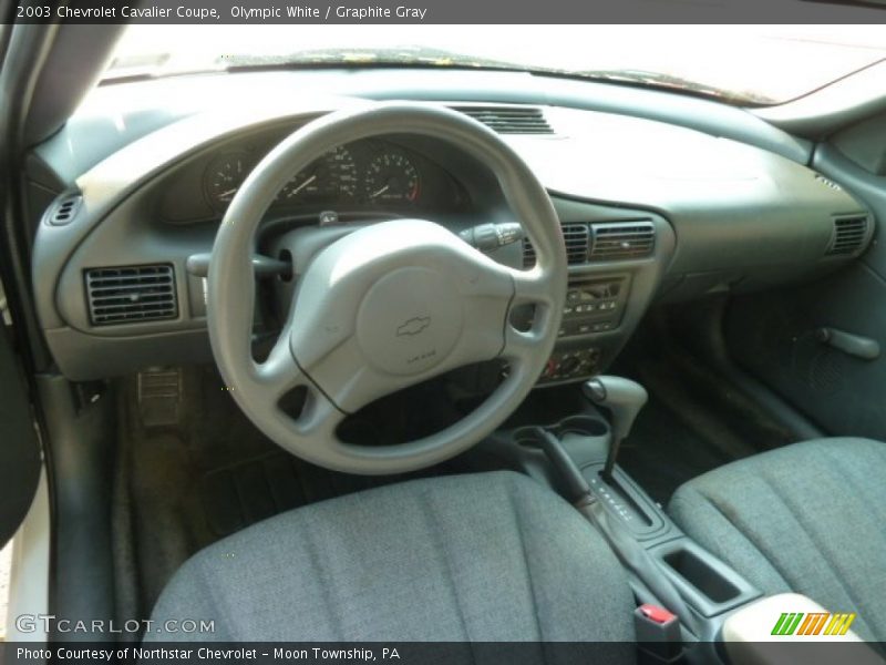 Olympic White / Graphite Gray 2003 Chevrolet Cavalier Coupe