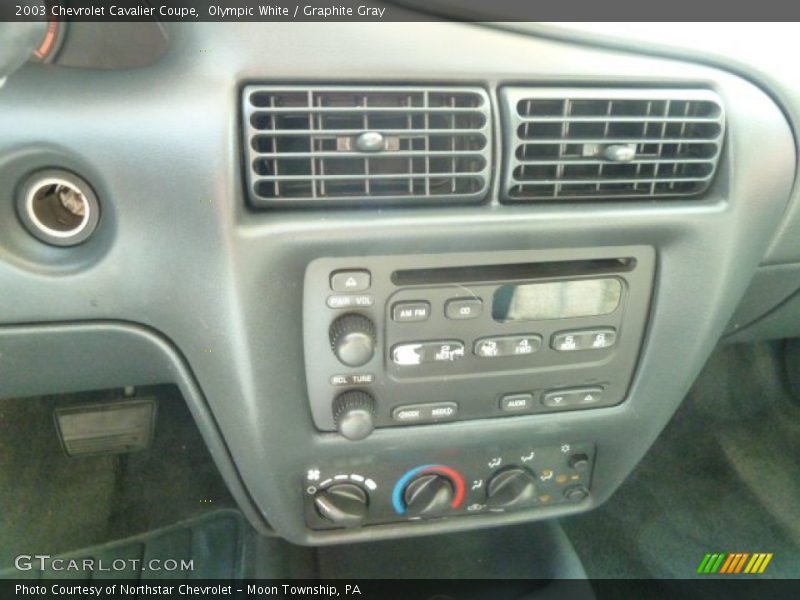 Olympic White / Graphite Gray 2003 Chevrolet Cavalier Coupe