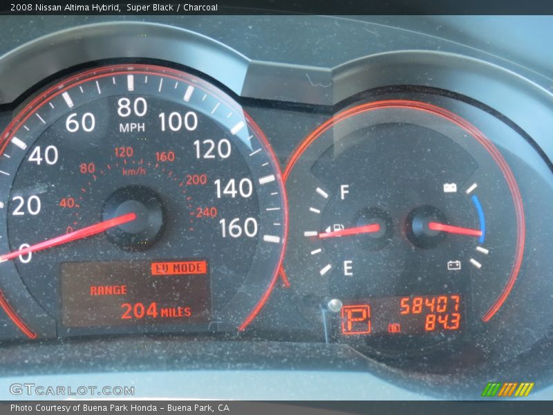 Super Black / Charcoal 2008 Nissan Altima Hybrid
