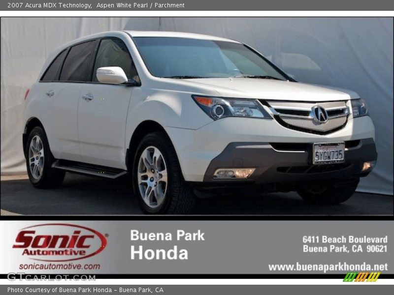 Aspen White Pearl / Parchment 2007 Acura MDX Technology